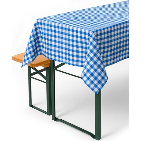 1 Nappe En Coton Motif Carreaux Bleu Et Blanc 80x80 Cm Pour Table De Jardin Et Salle A Manger