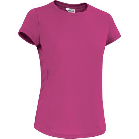 Camiseta técnica de mujer secado rápido, en tejido técnico transpirable Bird-Eye VALENTO BRENDA S Rosa magenta