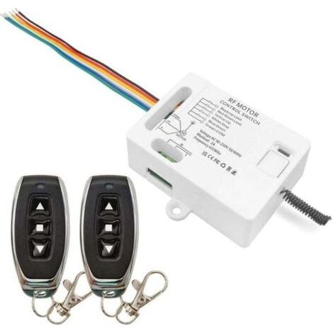 BARKBUSTERS Interrupteur Télécommande de Volet roulant Récepteur Relais AC 230V 220V 3A avec 2 émetteurs Compatible avec l'interrupteur Manuel et l'interrupteur de fin de course le Moteur avance et re (1/4)