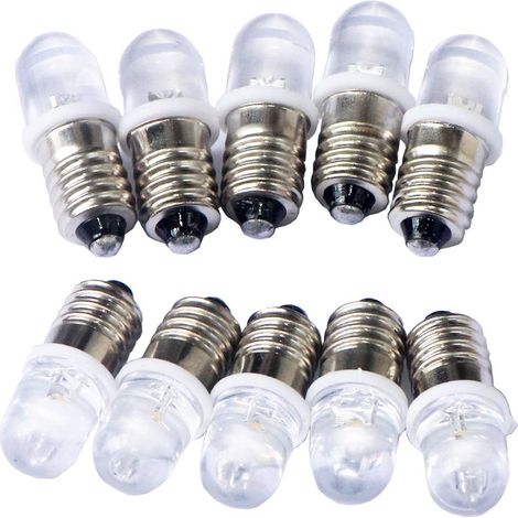 Filiyano-Lot de 10 ampoules LED spot E10 6V blanc froid, 6000K (1/5)