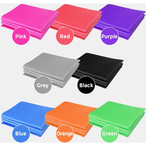 Tapis de yoga pliable 173 x 69 cm (68 x 27 pouces), ultra-fin (4 mm), en PVC, idéal pour la plage, le parc, les voyages, les pique-niques et le Pilates. (1/2)