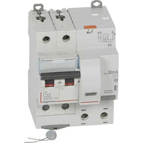 Disjoncteur différentiel monobloc DX³6000 10kA 2 Pôles 230V 32A type AC 30mA LEGRAND 411167
