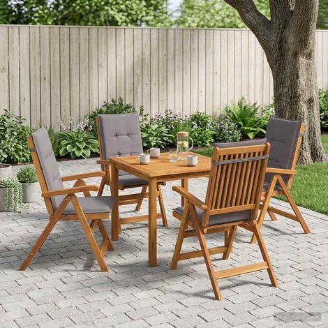 vidaXL Juego de comedor de jardín de 5 piezas 4 plaza Gris antracita (1/5)