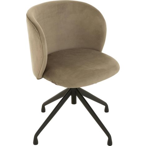 Chaise velours gris foncé design pivotant assise confortable - Gris foncé velours (1/5)