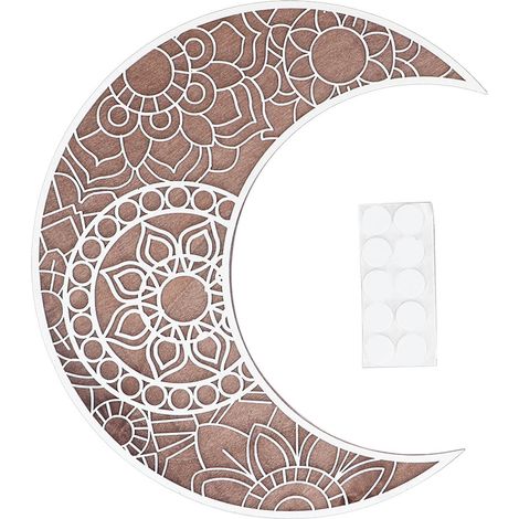 Pendentif Bois Sculpté Phase Lune Décoration Murale Élégante Travail Artisanal (1/5)