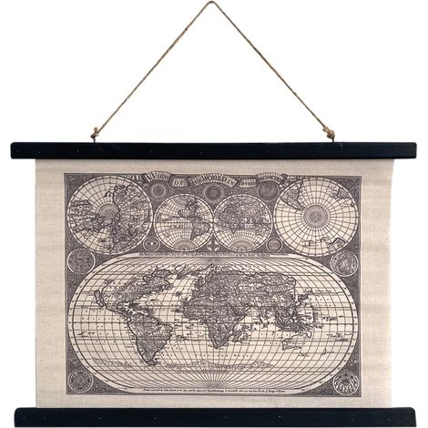 Signes Grimalt Cuadro Adorno Pared Lienzo Enrollable Mapa Cuadros Negro 2x60x43cm 24844