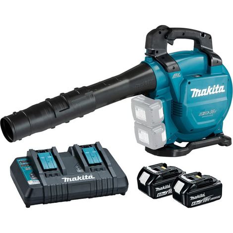 Makita – Souffleur à batterie 36V – Moteur Brushless – Vitesse d'air 65 m/s – 2 batteries 6,0 Ah – Kit d'aspiration inclus (1/6)