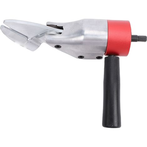 Fixation de perceuse à cisaillement pour métal, lame en acier CRV, poignée rotative à 360 degrés, coupe-feuille pour fer, aluminium, tapis, carton (1/5)