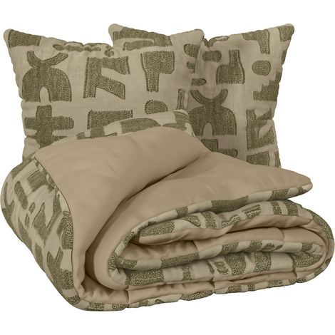 Parure de lit Nyero 220x240cm vert - Atmosphera créateur d'intérieur (1/5)