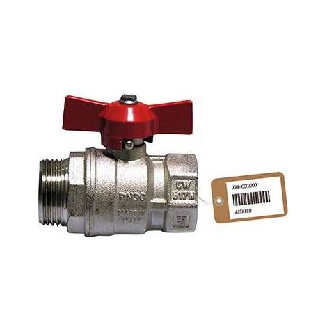 VALVOLA A SFERA MF CON FARFALLA  F-BRICO Misura: 3/8" DN 10  PN 64 Farf. Nera