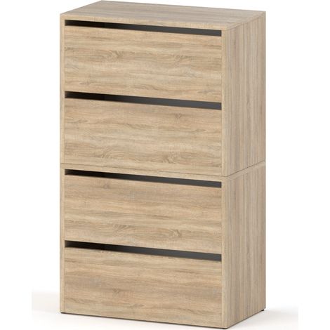 Meuble chaussures HIT - 100 cm - Chne Sonoma - Pratique et Élégant - Gain de Place (1/3)