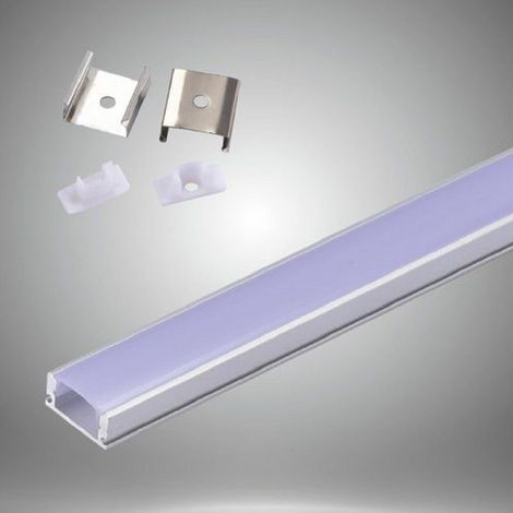 TrAdE Shop Traesio - Profilo In Alluminio 2 Mt Incasso Per Strip Led Con Copertura Plastica Al-03 - (1/3)