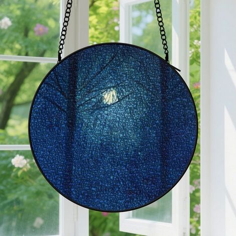 9cm Suspension en Vitrail Élégant, Attrape-Soleil Unique Coloré Artistique Minimaliste pour Porte Fenêtre, Cadeau Anniversaire (1/5)