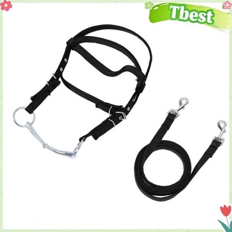 Tbest Rêne de cheval Rêne de bride de cheval en Nylon, bride de cheval réglable et élégante, rêne équestre sport sulky Noir L (1/5)