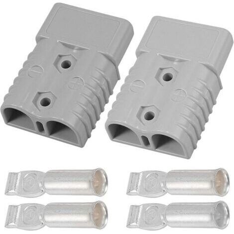 2 Pièces Connecteur Batterie 175A 600V, Connexion Rapide Prise de Batterie, pour Voiture, Camping-Car, Caravane und Grandes Machines Électriques (Gris) (1/4)