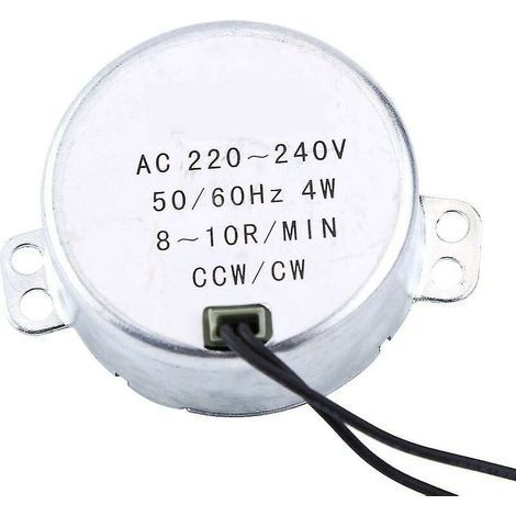 Moteur synchrone électrique à micro-ondes pour moteur de table de remplacement, moteur synchrone rond 4 W Cw/ccw 220-240 V (8-10 tr/min) (1/5)