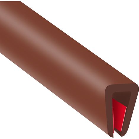 Bordure de Bord en Caoutchouc, Bordure Flexible pour Bords tranchants, Protection de Bord en U de 3 mm, Protection de Bord autocollante pour contreplaqué et pièces en tôle, Longueur 6 m, Marron (1/5)
