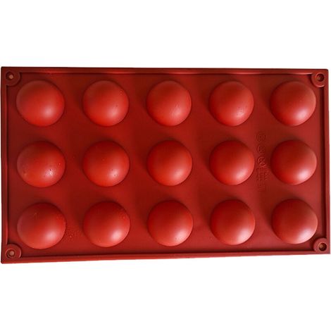 Moule Hémisphère, 15 Trous en Silicone Demi-cercle Gâteau Mousse au Chocolat Moule de Cuisson Convient pour la Fabrication de Desserts (1/5)