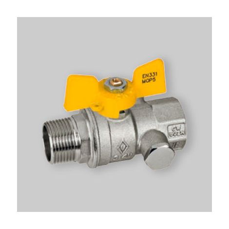 Valvola A Sfera Gas M/F Con Presa Di Pressione Farfalla Alluminio Bugatti 1" Dn 25 (1/2)