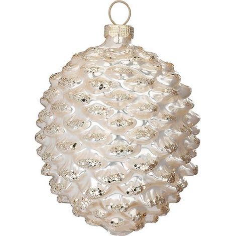 DECORAZIONE DA APPENDERE A FORMA DI PIGNA CHAMPAGNE 8CM