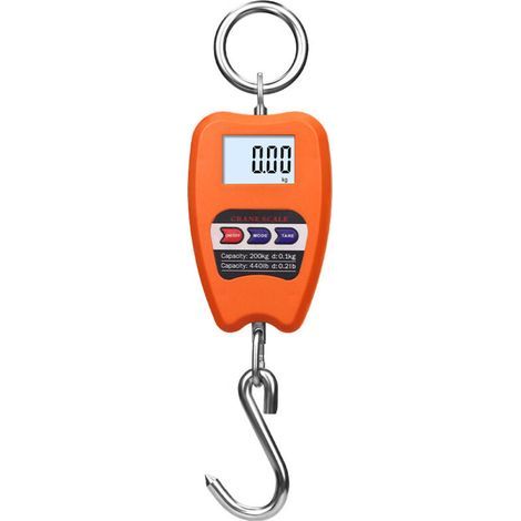 Professionelle digitale 200-kg-Waage mit Dynamometer und Aufhängehaken, ideal zum Wiegen von Koffern und für industrielle Anwendungen (1/5)