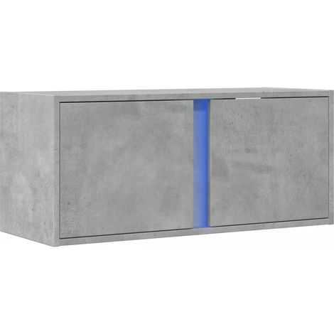 Mobile TV multimediale scaffale per televisione televisione buffet sala da pranzo soggiorno camera da letto a parete con luci a LED 80 x 31 x 35 cm grigio 020027914