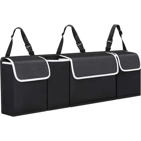 rangement Coffre De Voiture, Organisateur Interieur Accessoires Voiture, Organiseur Tissu Oxford Impermable Rangement Voiture Avec 4 Poches (1/5)