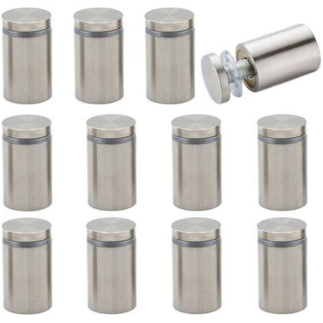 12 Pièces Entretoise Support Vis Publicité en Acier Inoxydable Entretoise de Verre Acier Inoxydable Publicité Vis Verre Signe Publicité Clous pour Verre Photos 19X25mm (1/5)