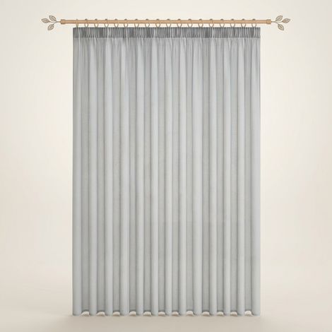 Tenda Voile Semitrasparente Nastro Arricciatore 160x200 cm Grigia (1/5)