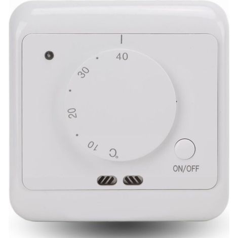 Thermostat mécanique blanc 16 A AC 230 V, système de contrôle de la température du chauffage par le sol pour cheminées dome (1/4)