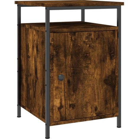 Comodino con vano con anta 40 x 42 x 60 cm MDF marrone e ferro DEC033644