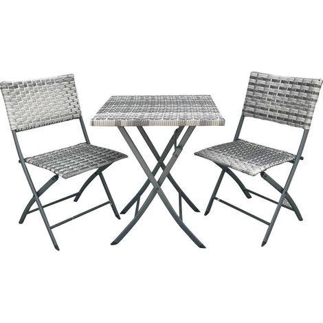 Set Pieghevole Tavole e Sedie Arredo Giardino Simil rattan x Esterno Polyrattan (1/5)