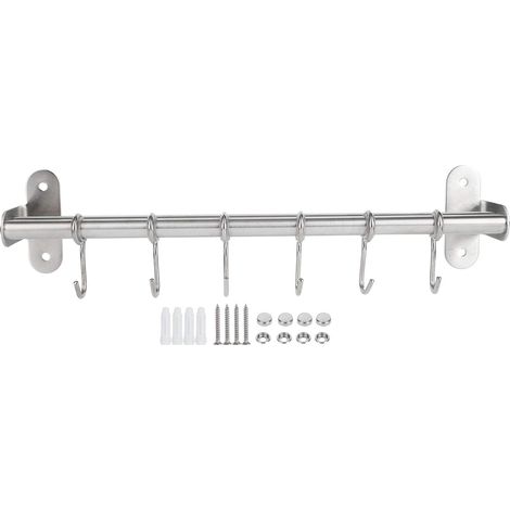 Support de casserole en acier inoxydable, étagères de rangement murales, support de couvercle de casserole, crochet de suspension d'ustensiles, accessoires de gadgets de (Double pole 40) (1/5)