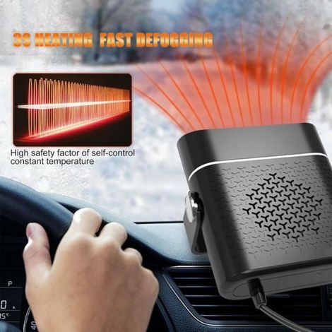 Chauffage Voiture - 12 V 150 W - Déssembuage Pare-Brise - Fonction Chauffage Et Refroidissement 2 En 1 - Noir - 1 Pièce (1/4)