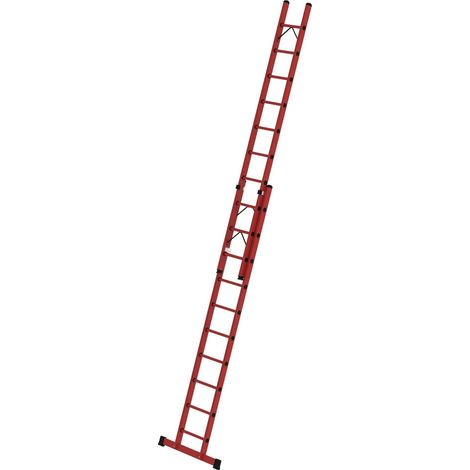 MUNK Vollkunststoff Seilzugleiter mit Traverse 2x10 Sprossen (1/4)