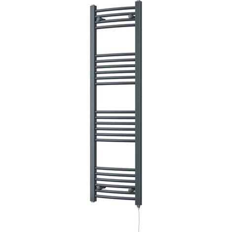 Zennor - Anthracite Electric Towel Rail H1400mm x W400mm Curved 400w Standard (1/3)