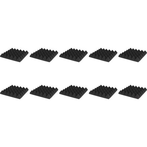 Lot de 10 panneaux de mousse acoustique pyramidale en polyuréthane pour studio d'enregistrement, réduisant efficacement le bruit et absorbant le son. (1/5)