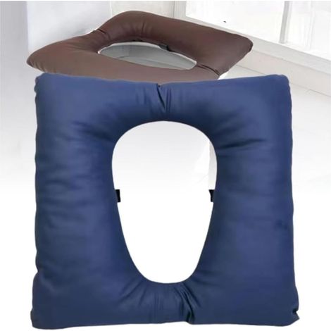 Anti-Dekubitus Toilettenstuhlkissen, Dickes Weiches PU-Duschstuhlkissen für Nachttisch, Nachtstuhl, Toilettenstuhl, Wasserdichter Duschsitz (1/5)