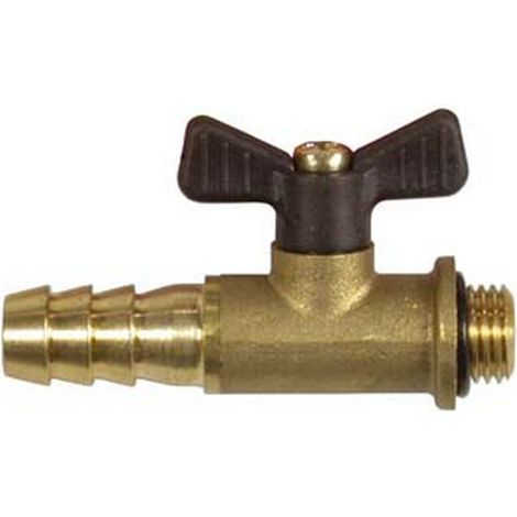 5PZ RUBINETTO A SFERA CON FARFALLA PER LANCIA IRRORAZIONE in ottone, per lance, attacco maschio 1/4" e con portagomma mm.12