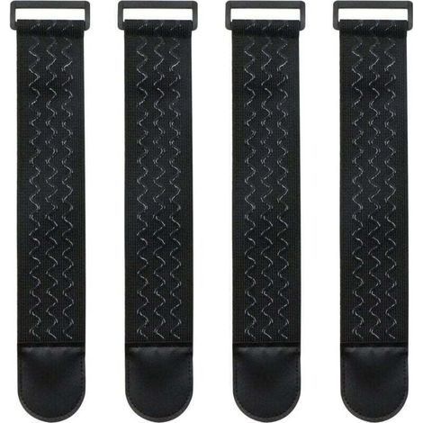 Sangle Elastique avec Silicone Antidérapant - Attache Cable Fermoir Réutilisable Polyvalents Organisateur Rangement pour des Rallonges Câbles Cordes Tuyaux D’arrosage Vélos Bagages, 4 Pièces (1/4)