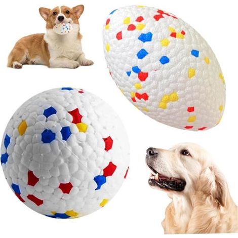 2pcs balles pour Chiens, boules de Chien Rondes et ovales indestructibles Bal Balle interactive Ball pour récupérer boules de Chien (1/4)