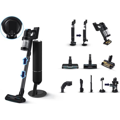 Drahtloser Staubsauger - SAMSUNG BESPOKE Jet AI complete Extra VS28C9784QK - 300 AW - 0,5 L - Schwarz (1/5)