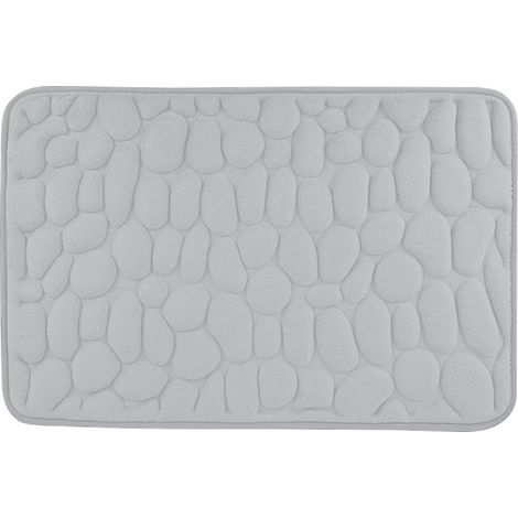 Tapis de bain gris antidérapant et absorbant (1/3)