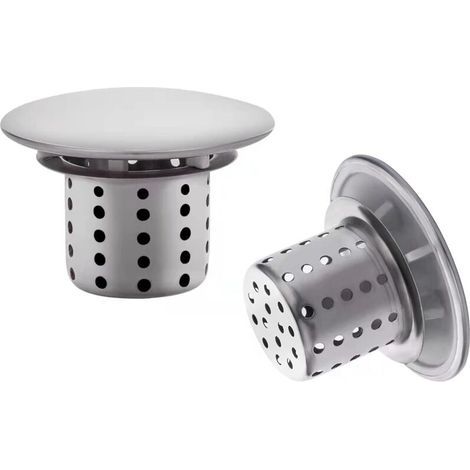 Bathtub Filter, 4cm Hair Catcher Shower Filter, 2 Pcs Drain Hair Catcher Stainless Steel for Bathroom Sink Basin, Bathtub Filter (1/4)