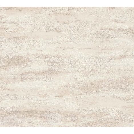 Papier peint crème imitation pierre Tapisserie effet métallique brillant Papier peint chic aspect béton idéal pour couloir et salon (1/4)