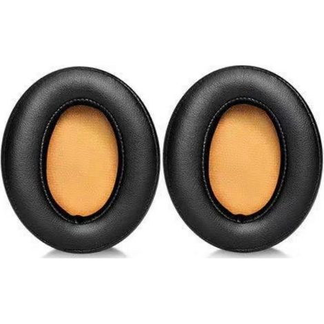 Coussinets de rechange pour casque Sennheiser Momentum 2.0 (Momentum 2, M2), HD1, en mousse à isolation phonique haute densité, revêtement en cuir noir. (1/5)