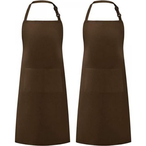 Tablier de cuisine - - Lot de 2 - Imperméable - 2 poches - Taille unique (1/3)