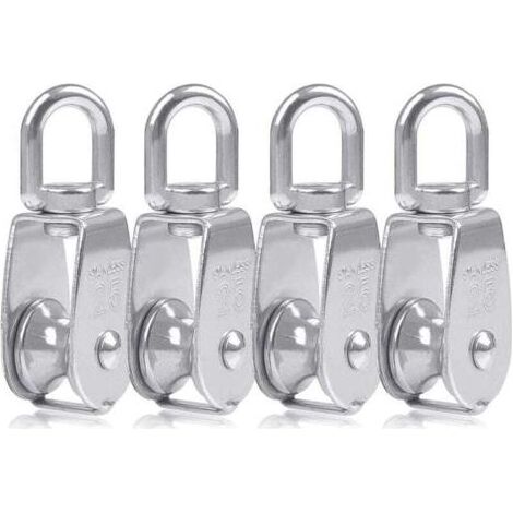 4 Pcs Blocs Monobloc en Acier Inoxydable 304, Grue pour Poulie M25, Charge Pivotante de 150 kg (1/4)