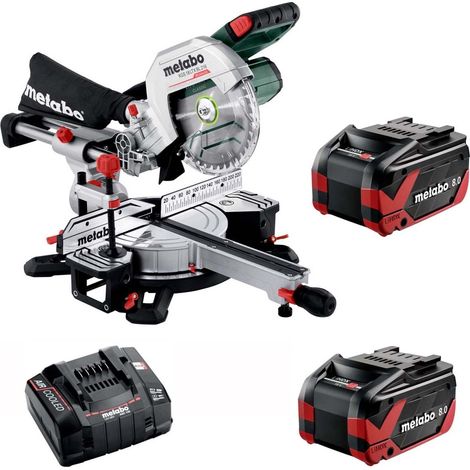 Metabo 216mm 18v Brushless Mitre Saw x2 8ah Tabless Battery + Charger KGS 18 LTX (1/5)