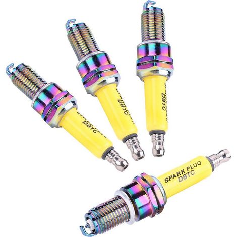Bougies d'allumage D8TC haute performance pour moto, scooter, quad et dirt bike - Lot de 4 pièces (1/5)